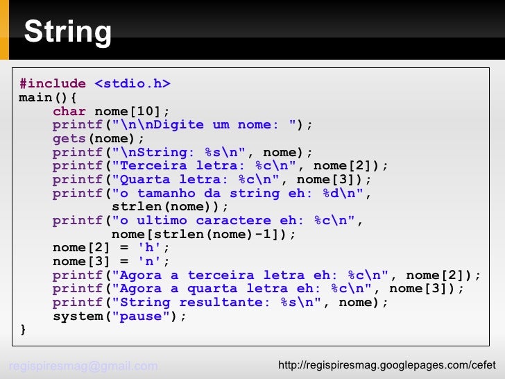 Linguagem C 02 String