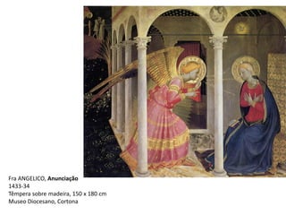 Fra ANGELICO, Anunciação
1433-34
Têmpera sobre madeira, 150 x 180 cm
Museo Diocesano, Cortona
 