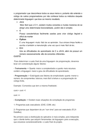Linguagem de programação | DOCX