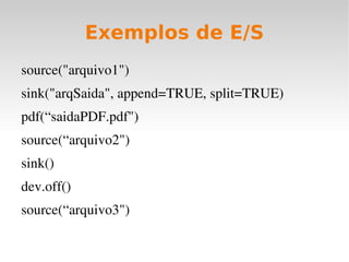 Instalando o R no Linux apt-get install r-base 