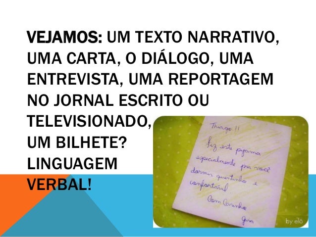 Linguagem verbal e não verbal