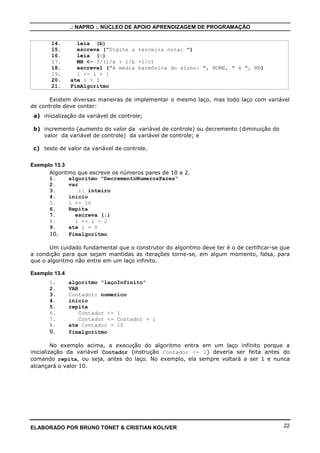 Apostila de Introdução aos Algoritmos - usando o Visualg