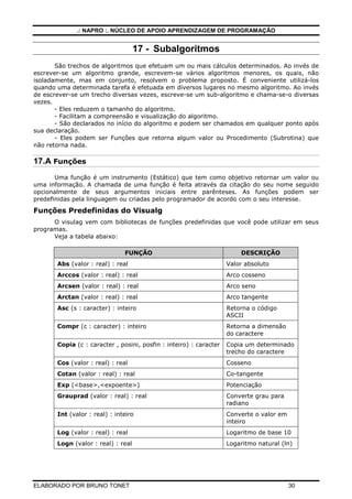 Apostila de Introdução aos Algoritmos - usando o Visualg