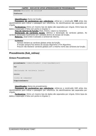 Apostila de Introdução aos Algoritmos - usando o Visualg