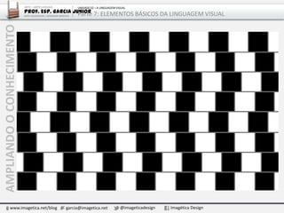 www.imagetica.net/blog garcia@imagetica.net @imageticadesign Imagética Design
AMPLIANDOOCONHECIMENTO ARTE – ARTES VISUAIS
Prof. Esp. Garcia Junior
ARTE-EDUCADOR / DESIGNER GRÁFICO
UNIDADE 02 – A LINGUAGEM VISUAL
Parte 7: ELEMENTOS BÁSICOS DA LINGUAGEM VISUAL
 