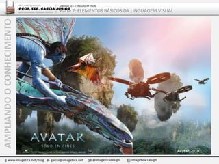 PARASABERMAIS
www.imagetica.net/blog garcia@imagetica.net @imageticadesign Imagética Design
Futurismo:
Os pintores combinavam
cores fortes e vibrantes com
formas e linhas que
transmitissem uma sensação
de movimento na tela. Para
os futuristas, a visão humana
é dinâmica, observa
tudo, por isso seu trabalho
não podia ser estático, tinha
de mostrar todos os espaços
e formas ao mesmo tempo.
Entre os principais artistas
deste movimento estavam
Giacomo Balla, Umberto
Boccioni, Carlo Carrá e Gino
Severini.
As flechas da vida. Giacomo Balla. Itália. 1928.
ARTE – ARTES VISUAIS
Prof. Esp. Garcia Junior
ARTE-EDUCADOR / DESIGNER GRÁFICO
UNIDADE 02 – A LINGUAGEM VISUAL
Parte 7: ELEMENTOS BÁSICOS DA LINGUAGEM VISUAL
 