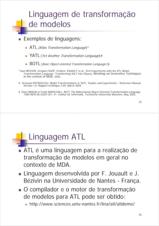 Linguagens de Transformação de Modelos