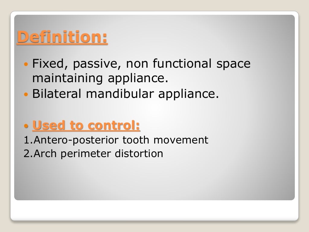 Lingual arch space maintainer
