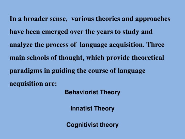 behaviorist theory of language acquisition pdf