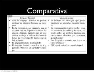 Comparativa 
martes 9 de septiembre de 2014 
 
