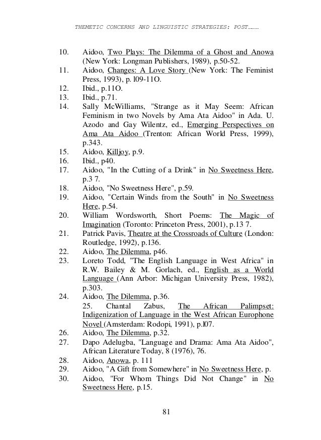 Linguistic Concern In The Dilella Of A Ghost