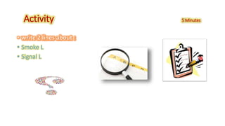 Activity 5 Minutes 
• Smoke L 
• Signal L 
 