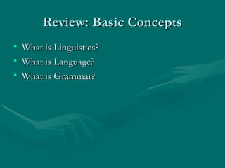 Introduction to linguistic class presentation | PPT