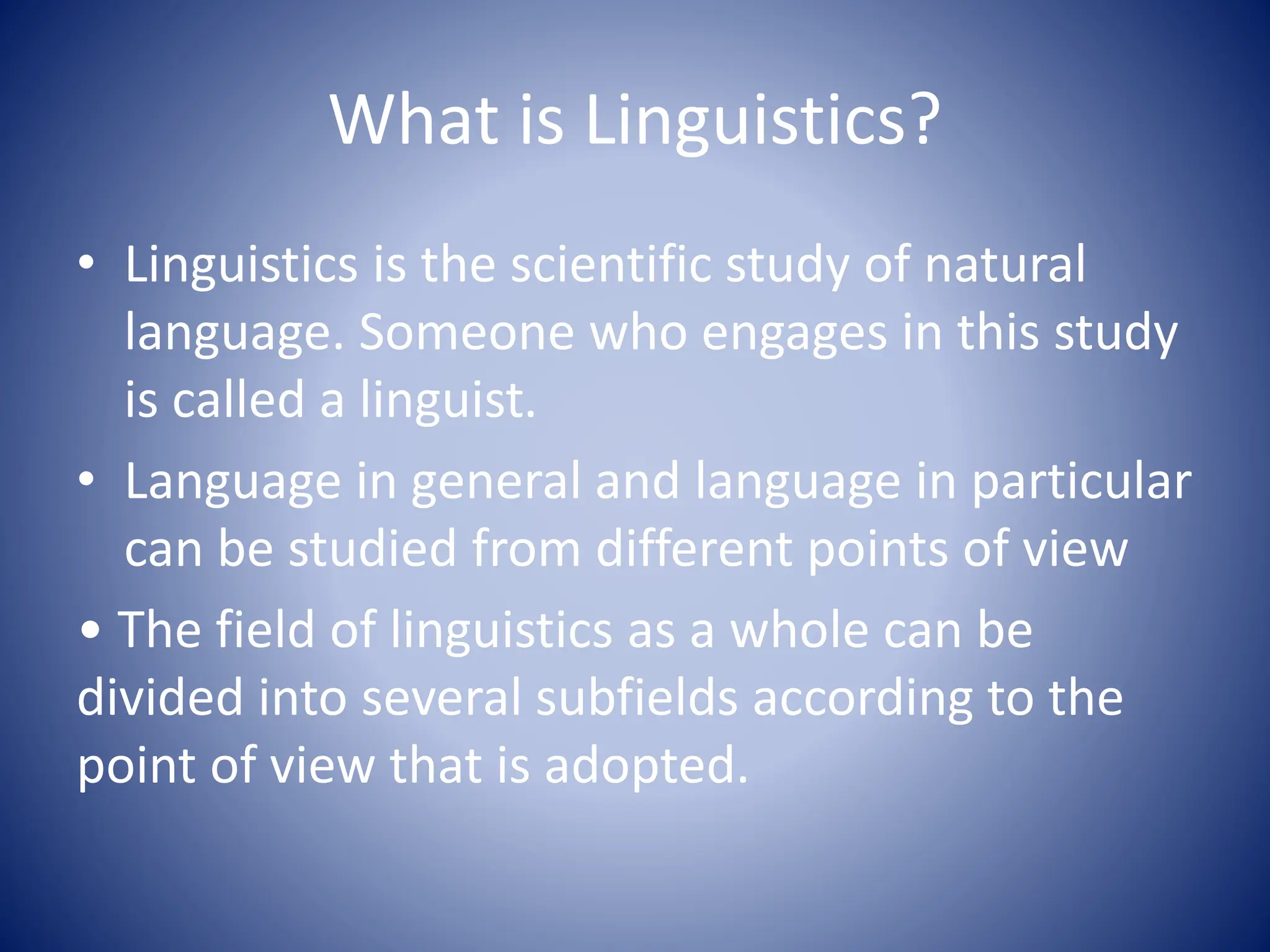 Linguistics Definition And Its Branches PPTX Science