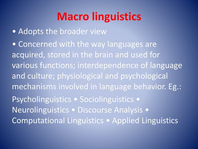 Linguistics Definition And Its Branches PPTX Science