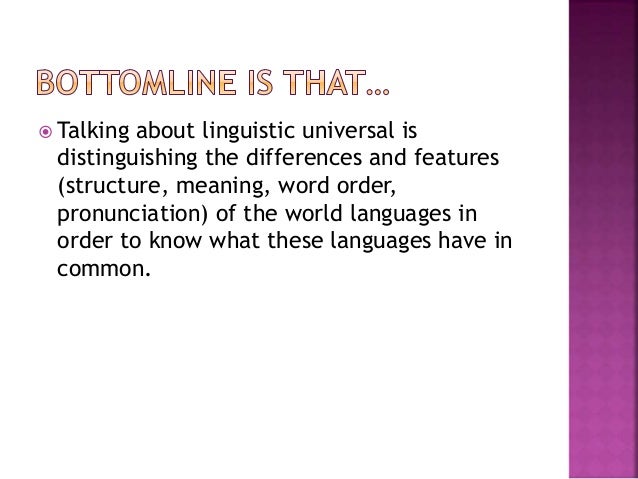Linguistic Universal - 