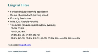 Lingvist - Statistical Methods in Language Learning