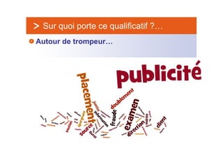 Sur quoi porte ce qualificatif ?…
Autour de trompeur…
 