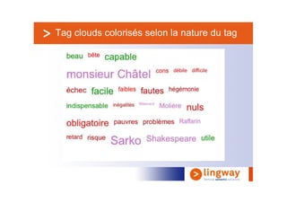 Tag clouds colorisés selon la nature du tag
 