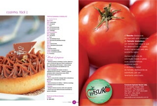 cozinha fácil |
                  TORTA DE BANANA E CHOCOLATE
                  4 P O R Ç Õ E S
                  Massa doce
                  150 g | massa doce
                  150 g | de açúcar
                  1 1/2 | ovos
                  325 g | de farinha de trigo
                  75 g | de amêndoas em pó
                  175 g | manteiga
                  Creme de amêndoas
                  100 g | manteiga
                  100 g | de açúcar
                  1 1/2 | ovos
                  100 g | de amêndoas em pó
                  2 ml | de extrato de amêndoas amarga
                  Ganache
                  175 g | creme de leite
                  200 g | chocolate ao leite picado
                  Recheio
                  2 | bananas-nanica
                  1 pitada | de canela em pó
                  1 pitada | de pimenta Jamaica
                  15 g | de açúcar


                  Modo de preparo
                  Massa doce
                  1. Adicione primeiro a manteiga e o açúcar, depois os
                  ovos e a farinha de trigo e por último a amêndoa em
                  pó. 2. Deixe gelar por 30 minutos. 3. Abra a massa,
                  coloque em uma fôrma com diâmetro de 7 cm.
                  Creme de amêndoas
                  1. Bata a manteiga com o açúcar, os ovos, a
                  amêndoa em pó e o extrato. 2. Coloque o creme de
                  amêndoas sobre a massa doce e asse a 180ºC
                  por 10 minutos e deixe esfriar.
                  Ganache
                  1. Ferva o creme de leite e despeje sobre o chocolate ao
                  leite picado. 2. Deixe gelar por 2 horas.
                  Recheio
                  1. Corte as bananas em rodelas. 2. Salteie na manteiga.
                  3. Adicione açúcar e as especiarias.
                  Finalização
                  1. Coloque a banana na torta e cubra com a ganache.
                  2. Decore com uma rodela de banana caramelada no
                  açúcar e chocolate.



                  Receita da chef Mariana Hatanaka
                  La Toque
                  Tel. 3845-2020

                                                  NATURAL DA TERRA           62
 