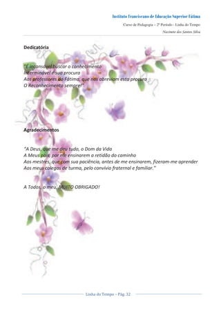 Curso de Pedagogia – 2º Período - Linha do Tempo
! ! "
# $
% & '
( ) *+
, #- , . / !
 