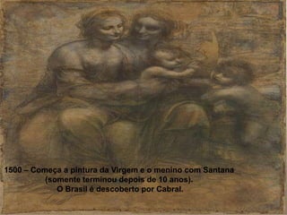 1500 – Começa a pintura da Virgem e o menino com Santana
          (somente terminou depois de 10 anos).
             O Brasil é descoberto por Cabral.
 