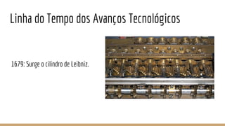 Linha do Tempo dos Avanços Tecnológicos
1679: Surge o cilindro de Leibniz.
 