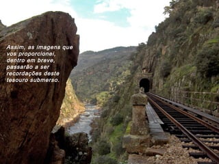 Assim, as imagens que
vos proporcionei,
dentro em breve,
passarão a ser
recordações deste
tesouro submerso.
 