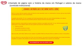 ➢Exemplo de página com a história da marca em Portugal e valores da marca
(conteúdo institucional)
 