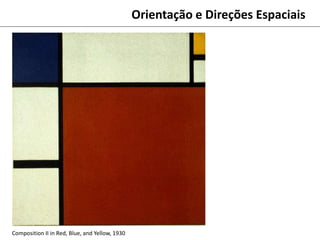 Orientação e Direções Espaciais
Composition II in Red, Blue, and Yellow, 1930
 