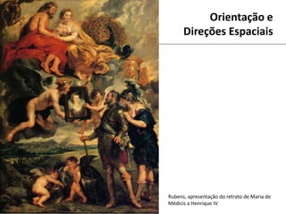 Orientação e
Direções Espaciais
Rubens, apresentação do retrato de Maria de
Médicis a Henrique IV
 