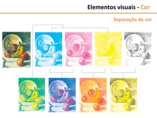 Separação de cor
Elementos visuais - Cor
 