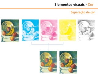 Separação de cor
Elementos visuais - Cor
 