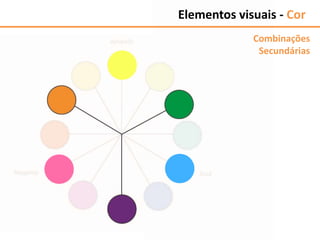 Elementos visuais - Cor
Combinações
Secundárias
 