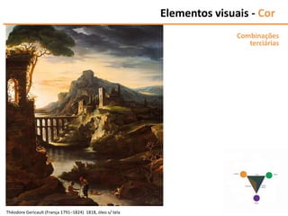 Elementos visuais - Cor
Combinações
terciárias
Théodore Gericault (França 1791–1824) 1818, óleo s/ tela
 