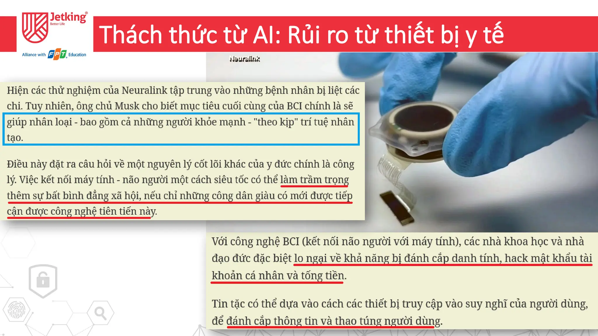 22
Thách thức từ AI: Rủi ro từ thiết bị y tế
 