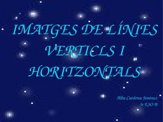 IMATGES DE LÍNIES 
VERTICLS I 
HORITZONTALS
Alba Cardona Jiménez
3r ESO B

 