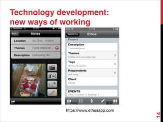 Technology development:
new ways of working
https://www.ethosapp.com
14
 