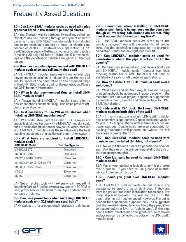 LinkSeal Modular Seals, CenturyLine Sleeves, CellCast Disks