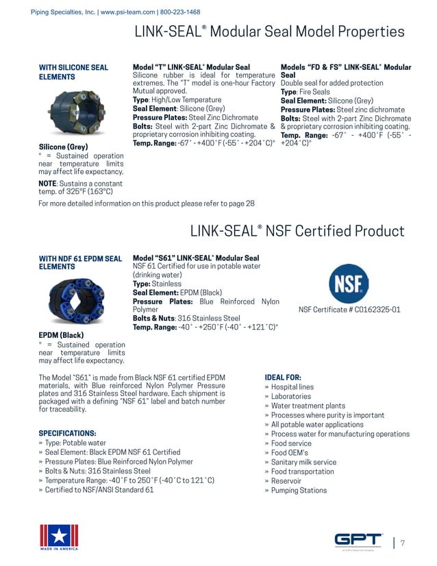 LinkSeal Modular Seals, CenturyLine Sleeves, CellCast Disks