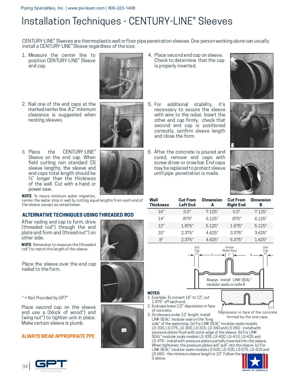 LinkSeal Modular Seals, CenturyLine Sleeves, CellCast Disks Engine…