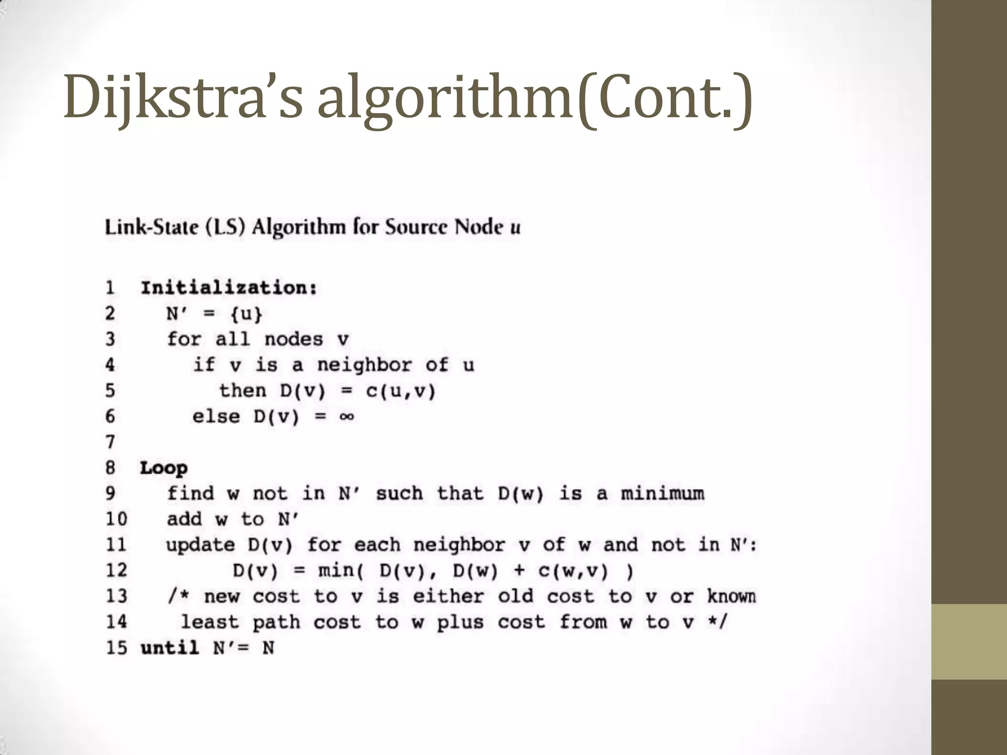 Dijkstra’s algorithm(Cont.) 