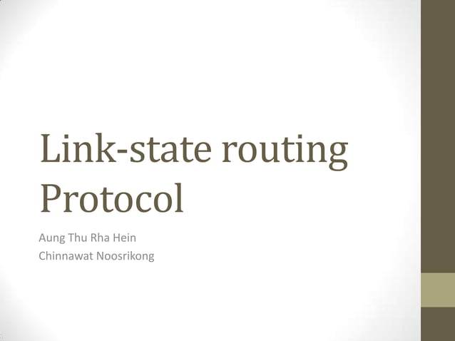 Link state routing protocol | PPTX