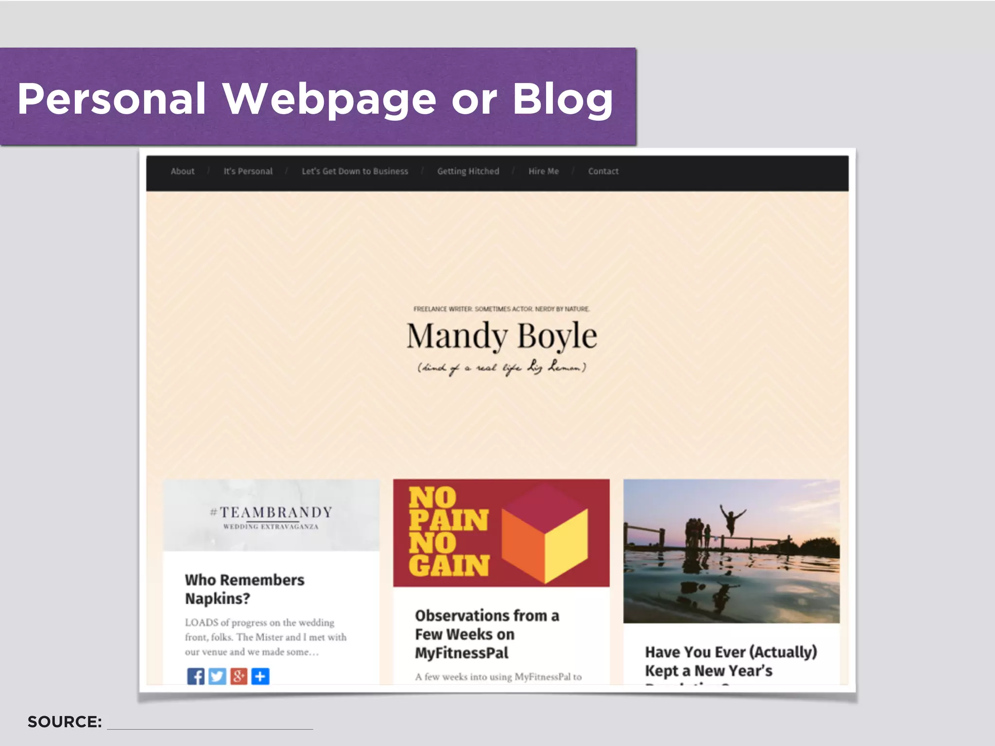 Personal Webpage or Blog
SOURCE:
 