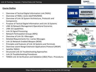 Link 16 training, Courses, Tactical Data Link (TDL) Training - Tonex ...