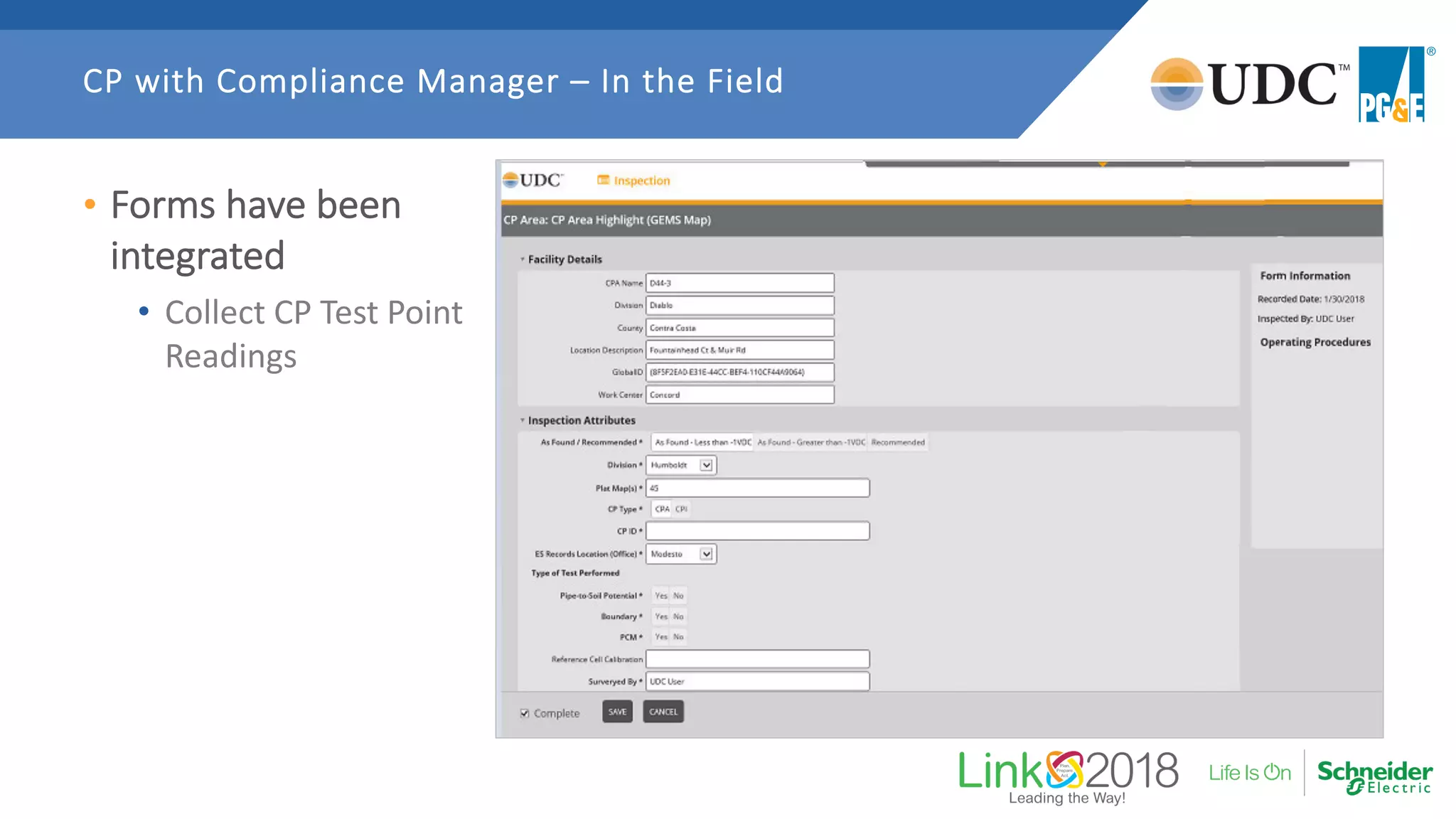 • Forms have been
integrated
• Collect CP Test Point
Readings
CP with Compliance Manager – In the Field
 