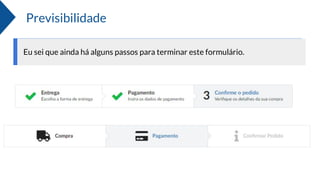 Previsibilidade
Eu sei que ainda há alguns passos para terminar este formulário.
 