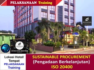 Lokasi Hotel/
Tempat
PELAKSANAAN
Training
 