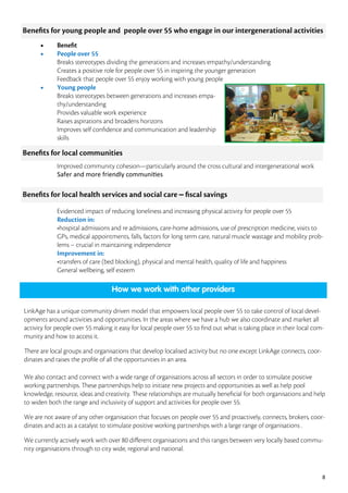 8



Safer and more friendly communities
—
 