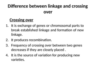 Presentation on Linkage and Crossing Over | PPTX